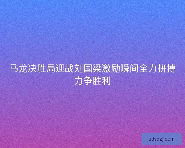 马龙决胜局迎战刘国梁激励瞬间全力拼搏力争胜利
