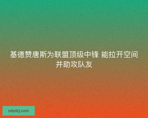 基德赞唐斯为联盟顶级中锋 能拉开空间并助攻队友