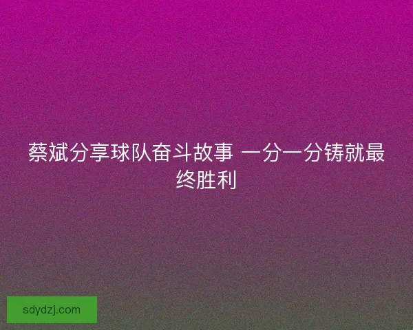 蔡斌分享球队奋斗故事 一分一分铸就最终胜利